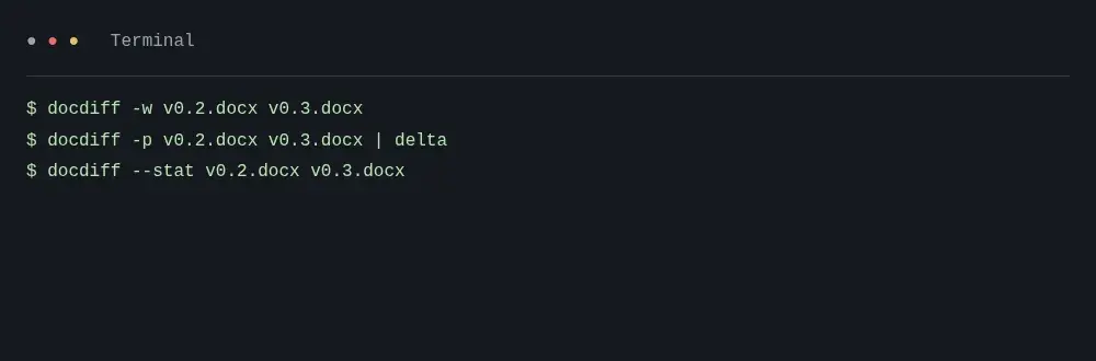 Terminal demo for docdiff