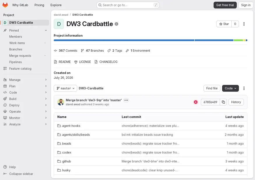Screenshot of DW3 Cardbattle — A collectible card battle game built around the DW3 setting.